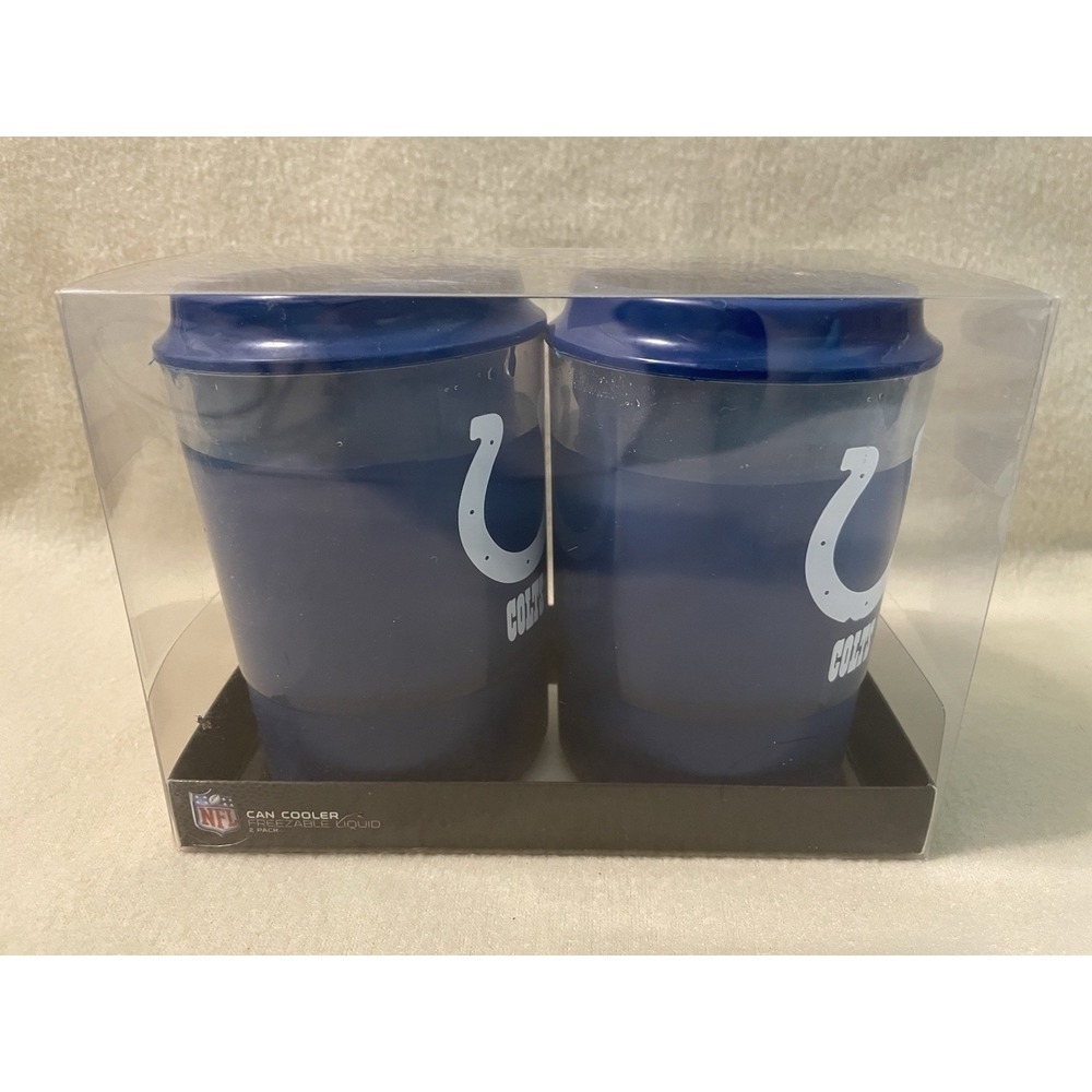 Indianapolis Colts - 2 NFL Freezer Can Cooler Cups Tumblers Blue -new In Box